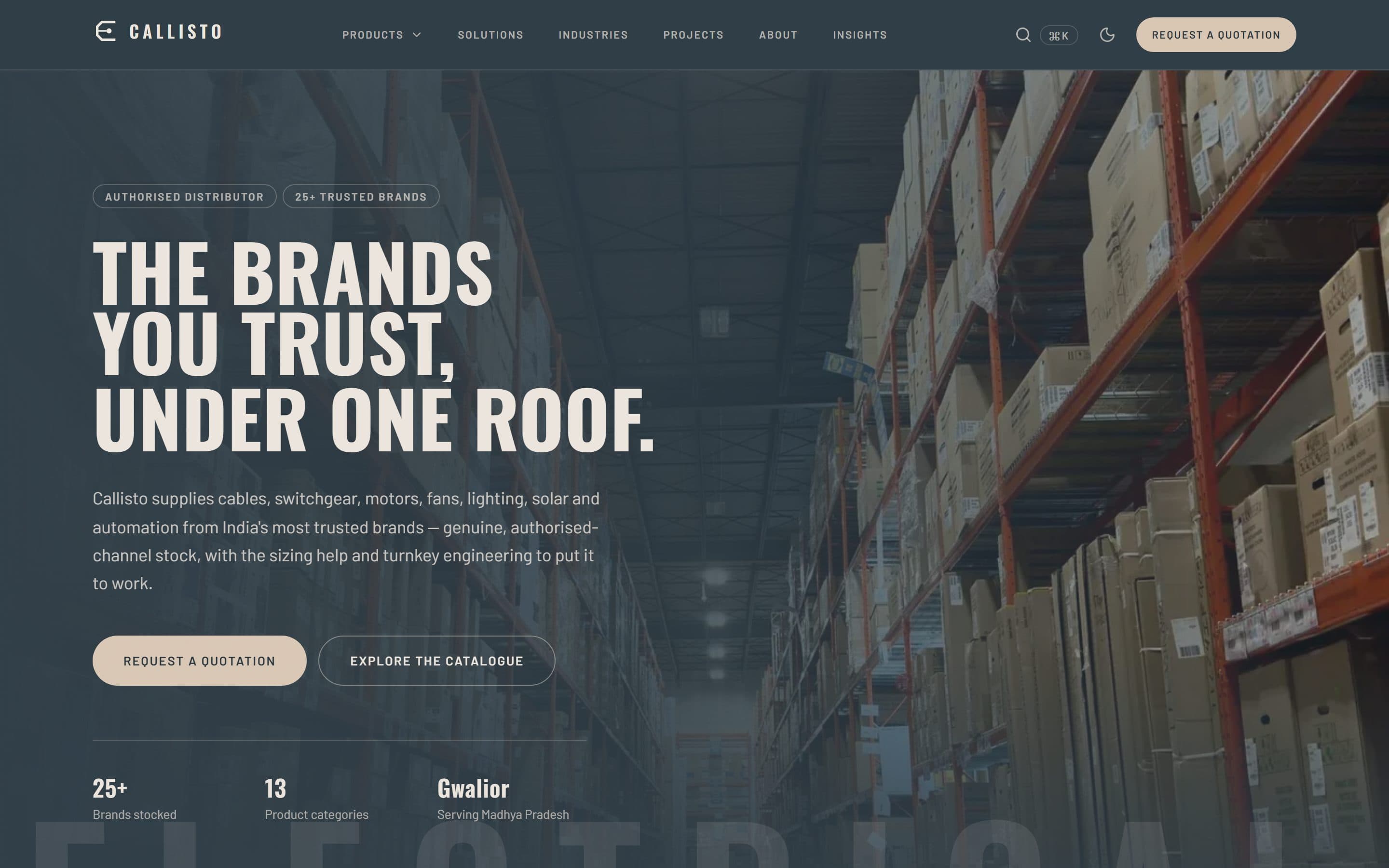 Homepage of the Callisto website